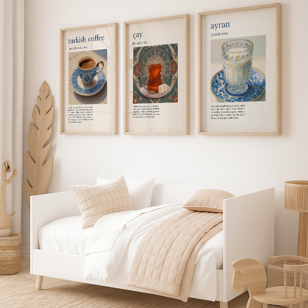 Coffee And Tea Lyrics - Kitchen Poster Traditional Turkish Print Bar