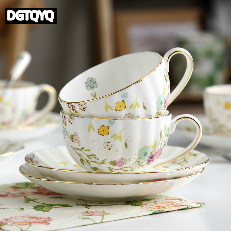 Coffee Tea Catering - 2Pcs Vintage Floral Ceramic Coffee Cup