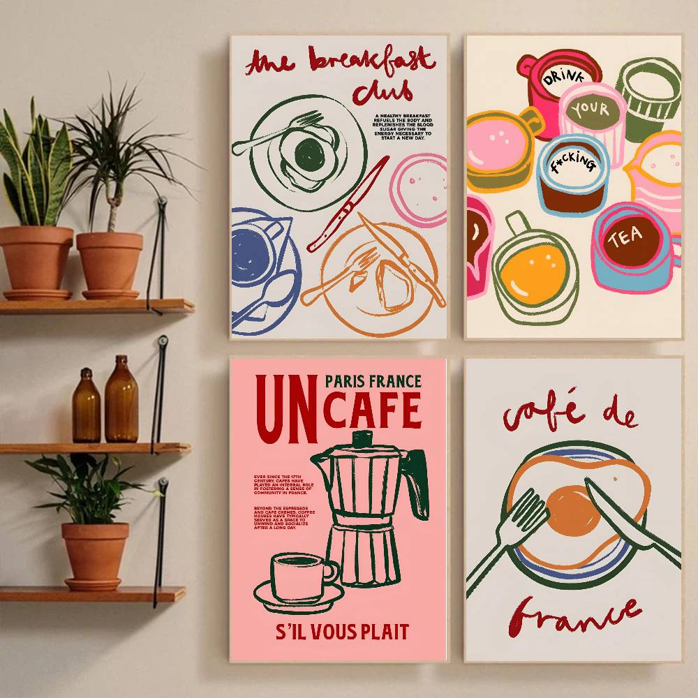 Coffee And Tea Lyrics - Coffee Shop Afternoon Tea Croissant Colorful