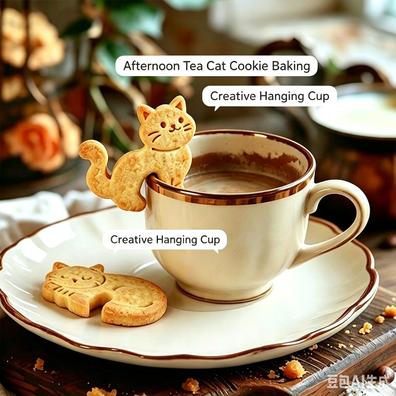 Coffee Tea Essentials - Cartoon Hanging Cup Cat Cookie Cutter,