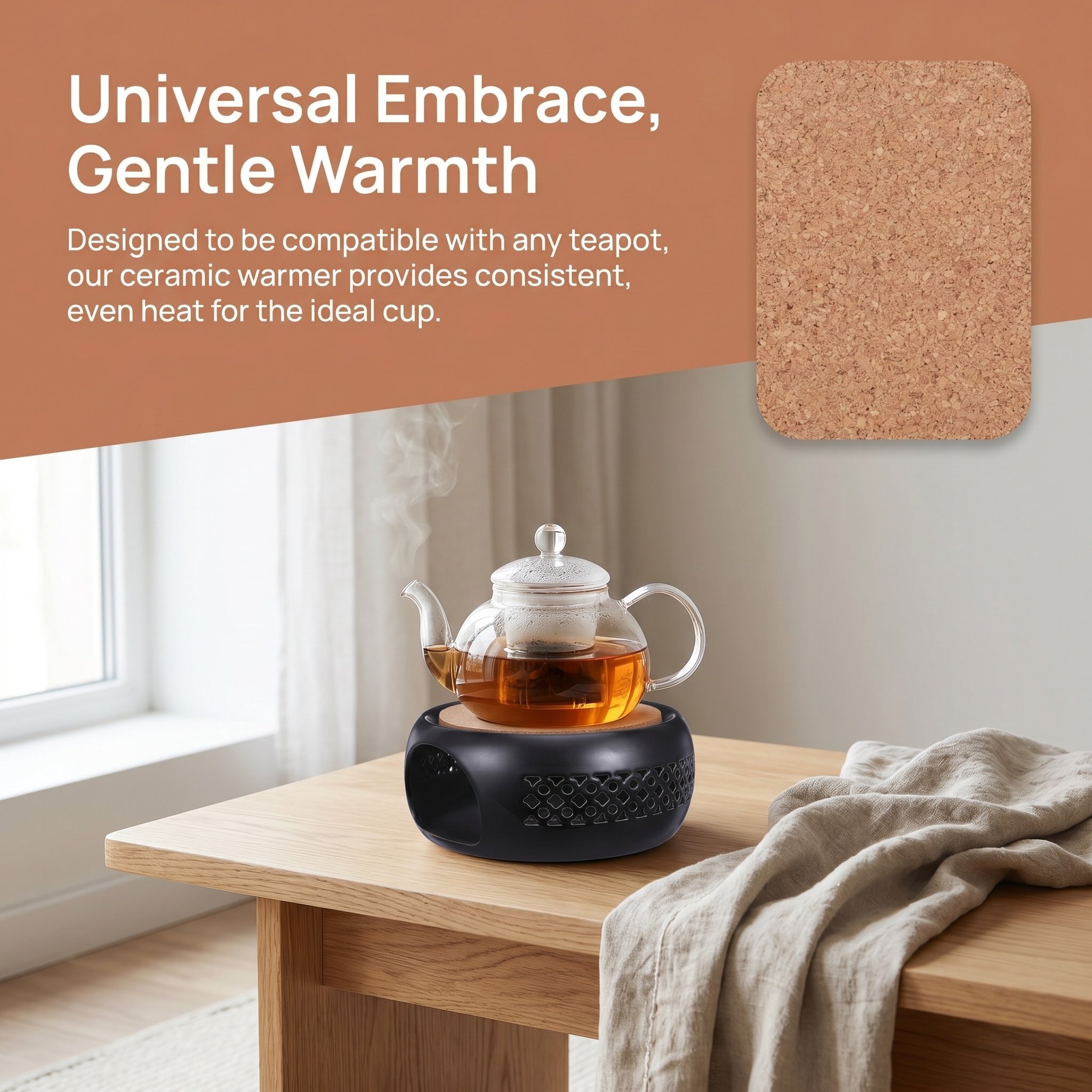 Ceramic Teapot Warmer Cork Cus - Coffee Tea Warmer 评论和价格