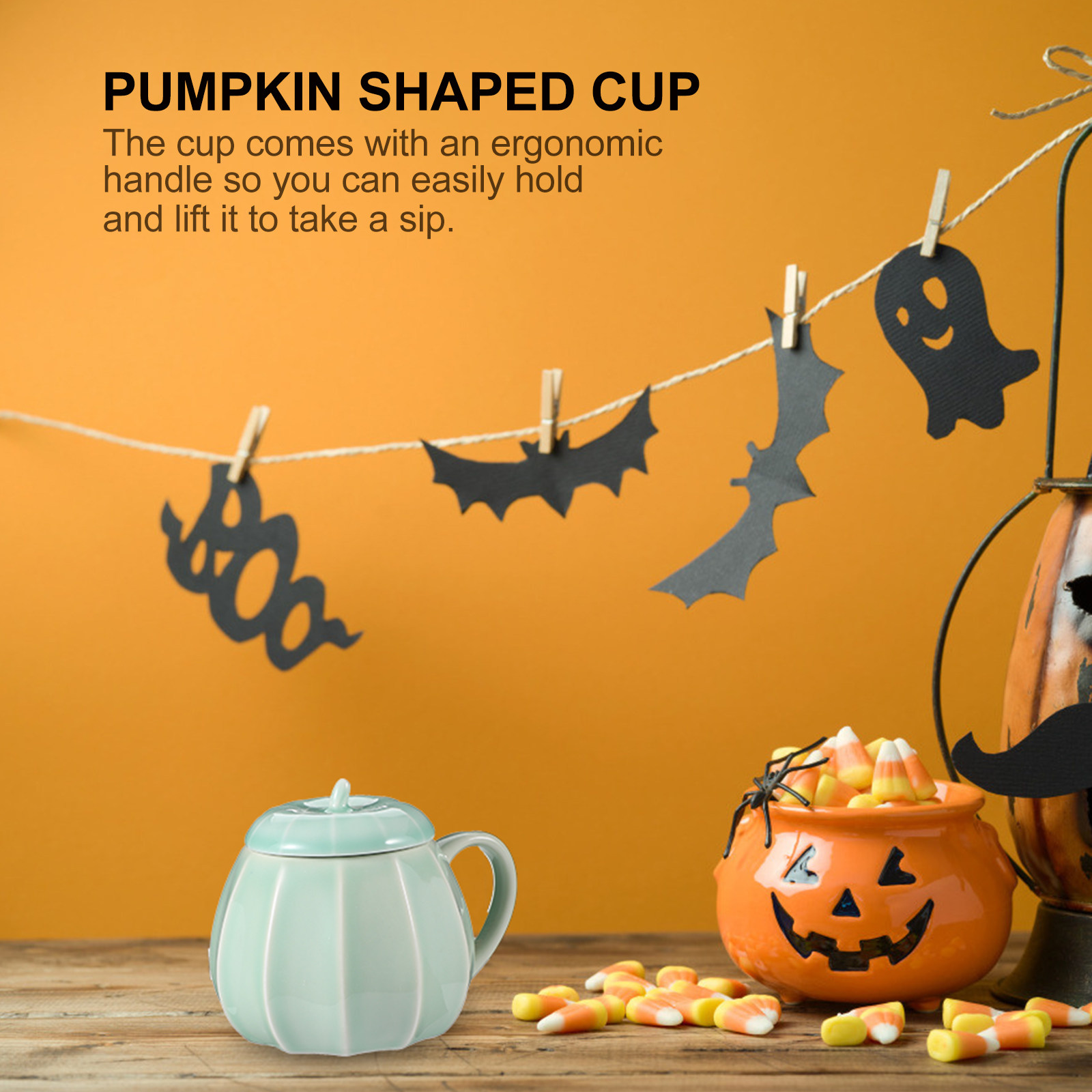 1Pcs Halloween Pumpkin Shaped  - Coffee Tea Festival 评论和价格