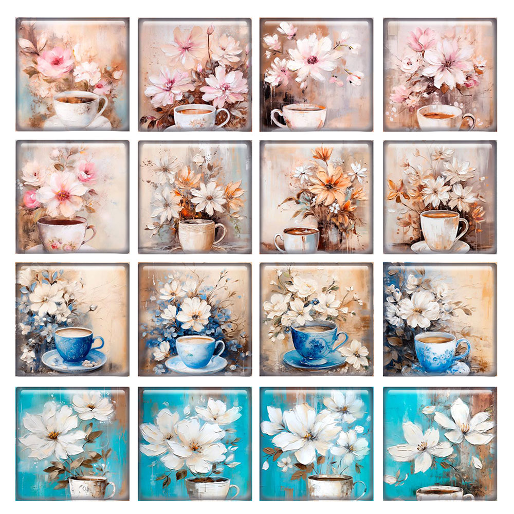Random Mixed Round/Oval/Square - Coffee Tea Photos 评论和价格
