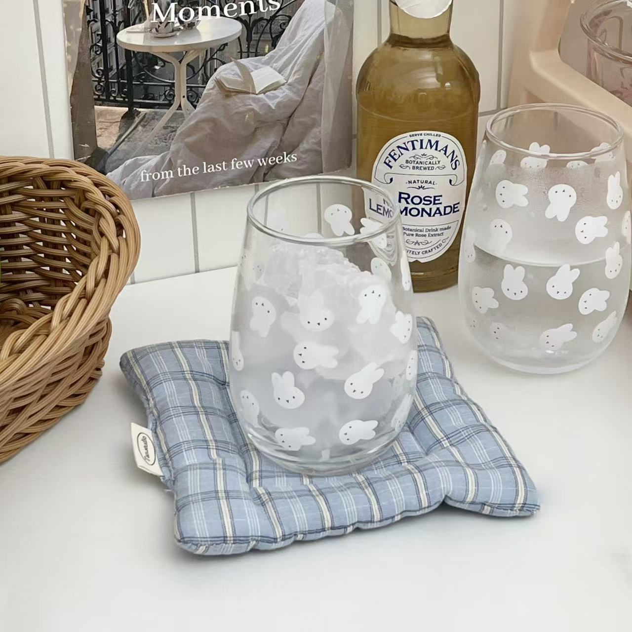Cute Miffy Rabbit Printed Glas - Coffee Tea Gift 评论和价格