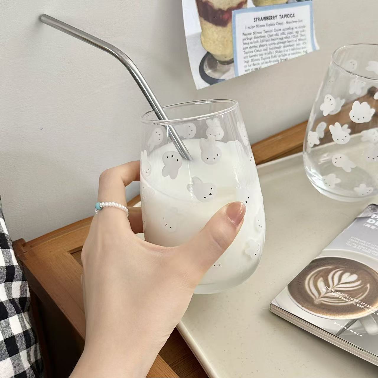 Cute Miffy Rabbit Printed Glas - Coffee Tea Gift 评论和价格