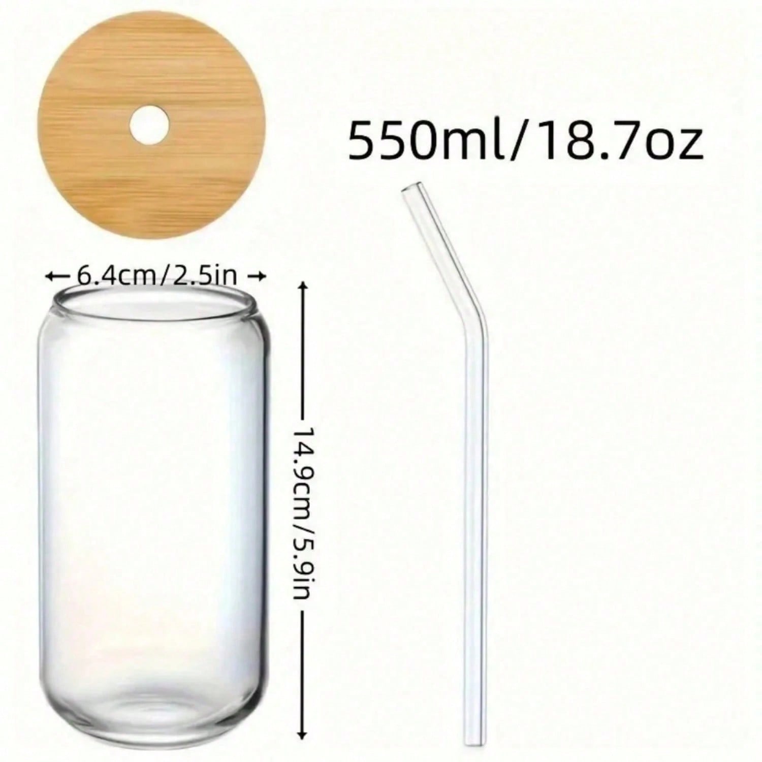 8pc, Glass Cup With Bamboo Lid - Coffee Tea Essentials 评论和价格