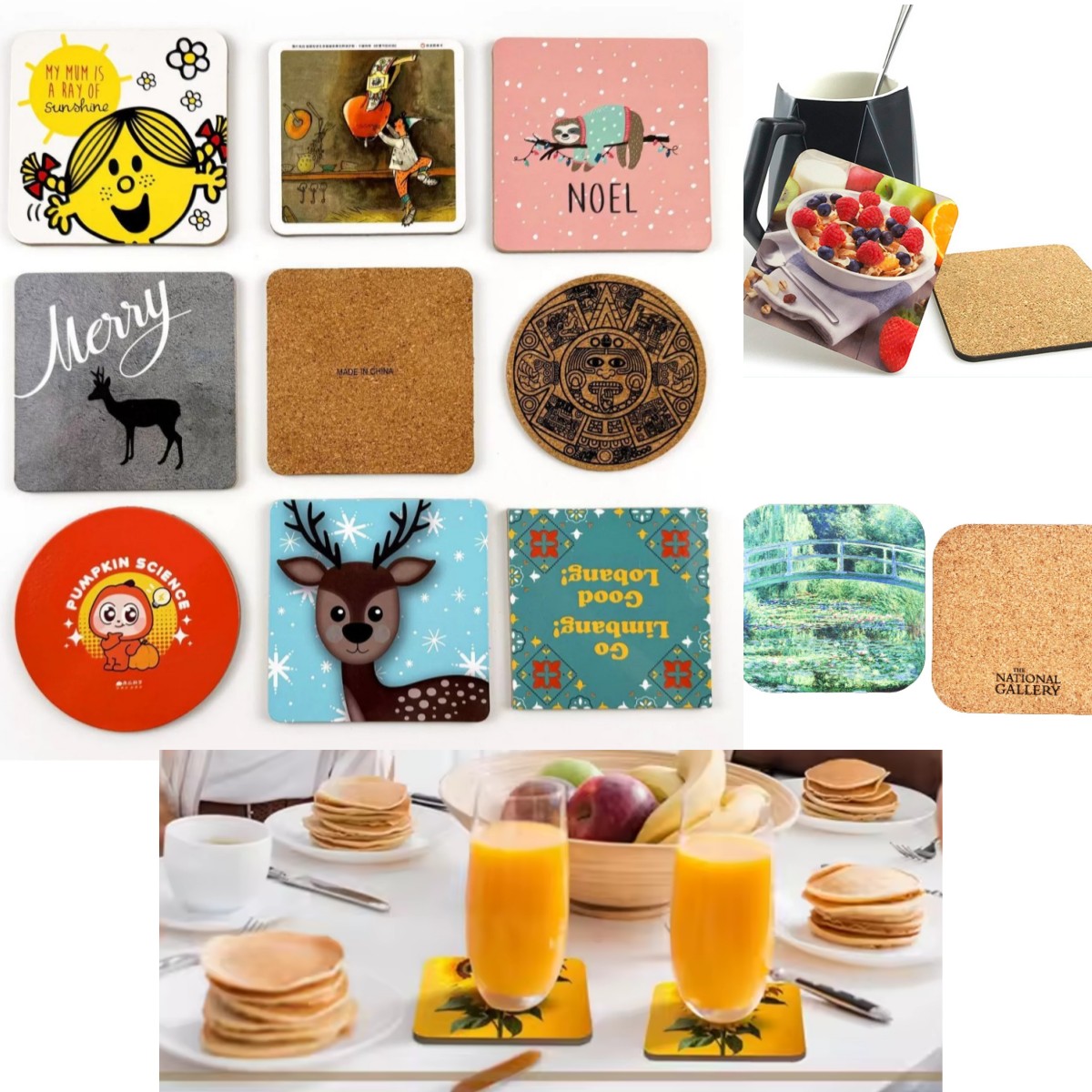 Customized Non-Slip Cork Coast - Coffee Tea Photos 评论和价格