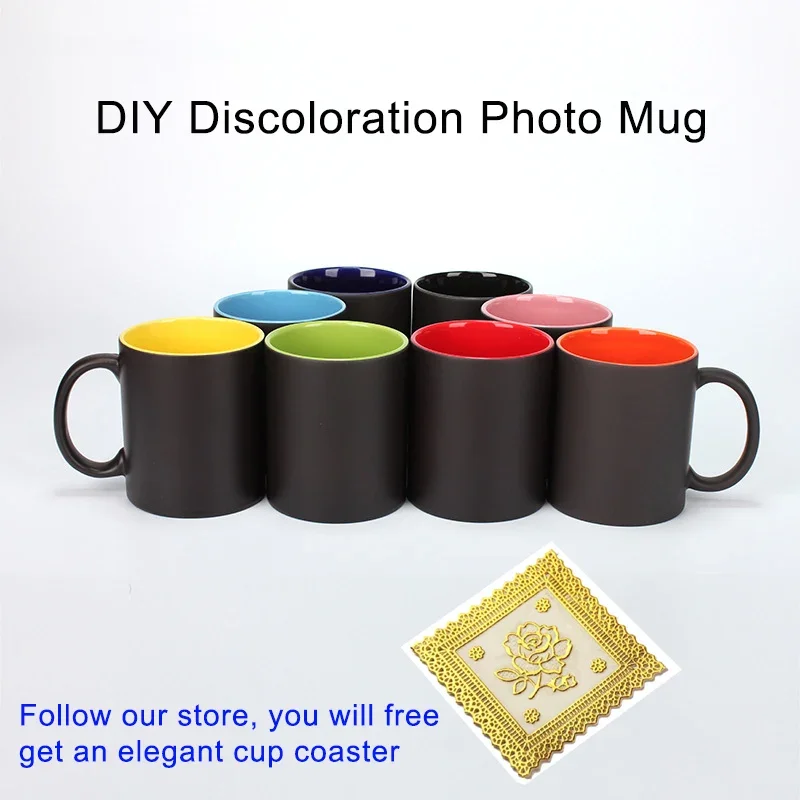 DIY Photo Black mug Magic Colo - Coffee Tea Photos 评论和价格