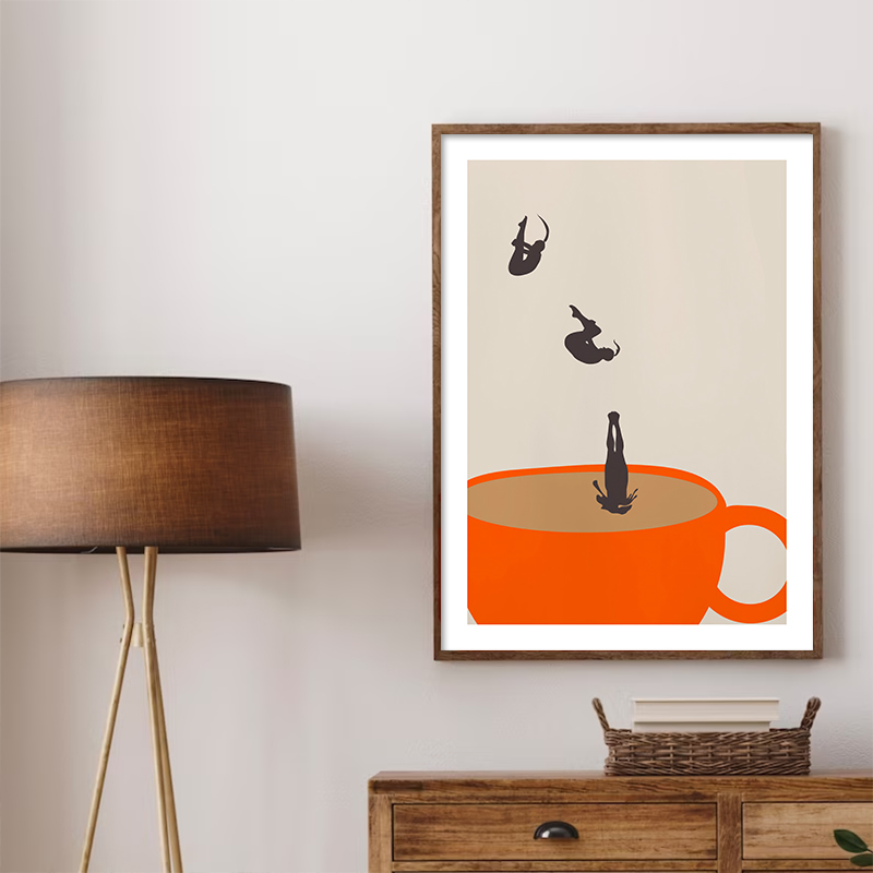Funny Girl Coffee Tea Cup Medi - Coffee Tea Poster 评论和价格