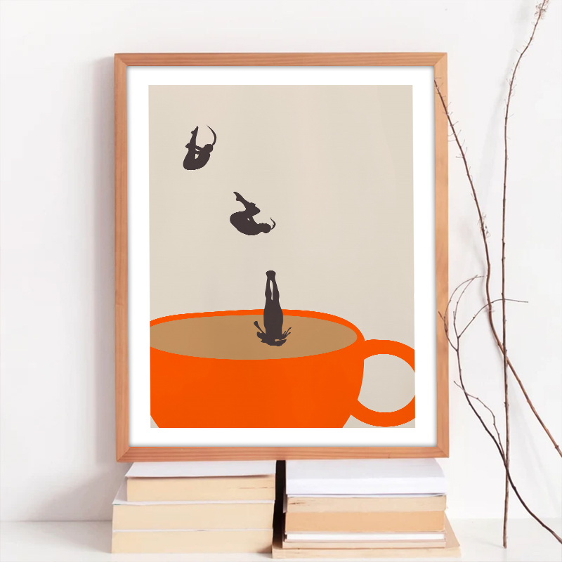 Funny Girl Coffee Tea Cup Medi - Coffee Tea Poster 评论和价格