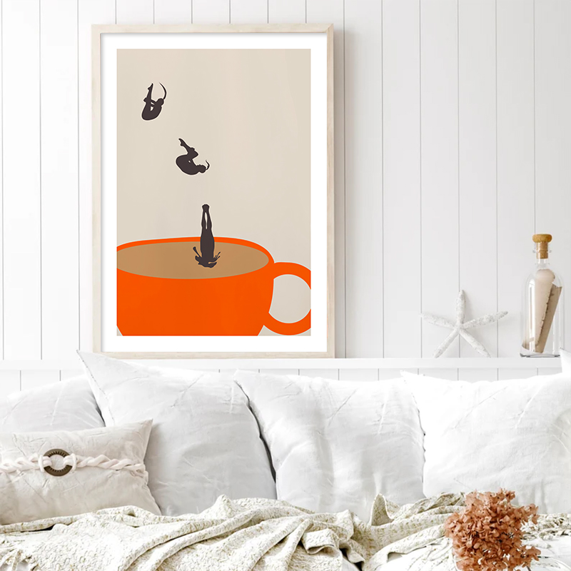 Funny Girl Coffee Tea Cup Medi - Coffee Tea Poster 评论和价格