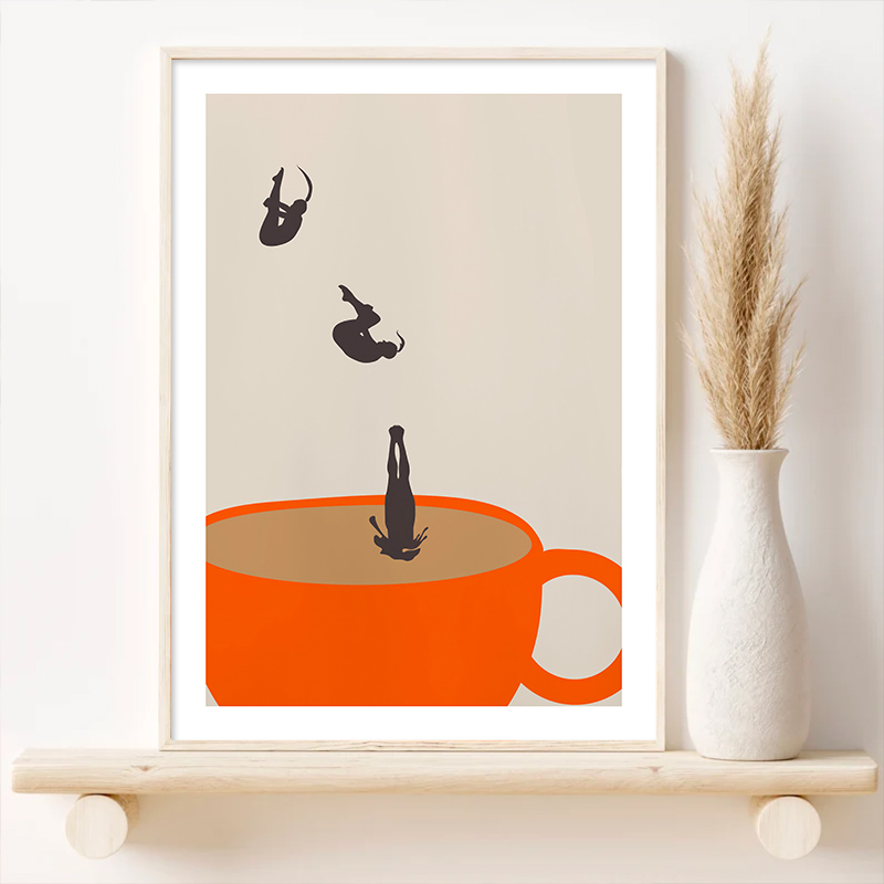 Funny Girl Coffee Tea Cup Medi - Coffee Tea Poster 评论和价格