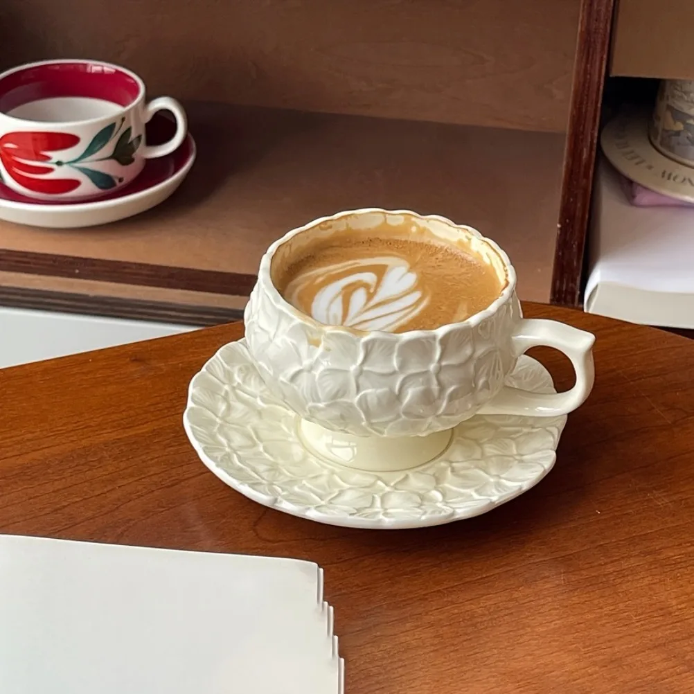 French Cream Relief Coffee Cup - Coffee Tea Gift 评论和价格