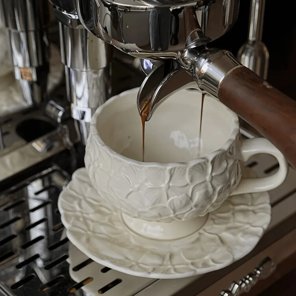 French Cream Relief Coffee Cup - Coffee Tea Gift 评论和价格