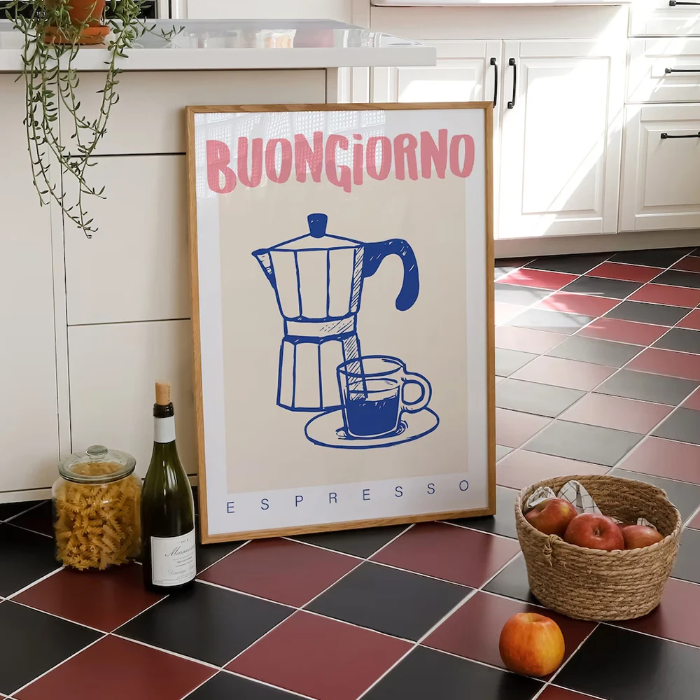 Modern Coffee Espresso Wall Ar - Coffee Tea Poster 评论和价格