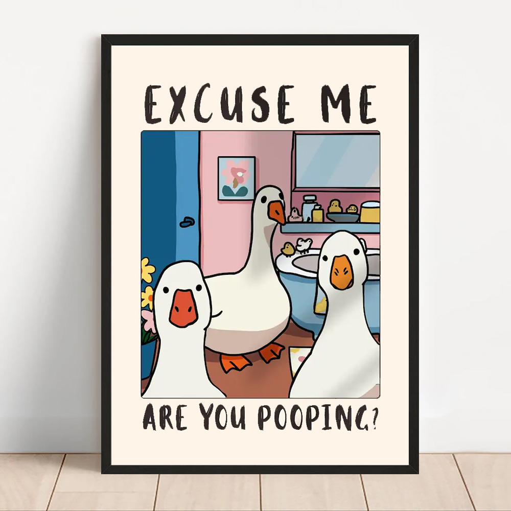 Cute Animals Canvas Printed Po - Coffee Tea Poster 评论和价格
