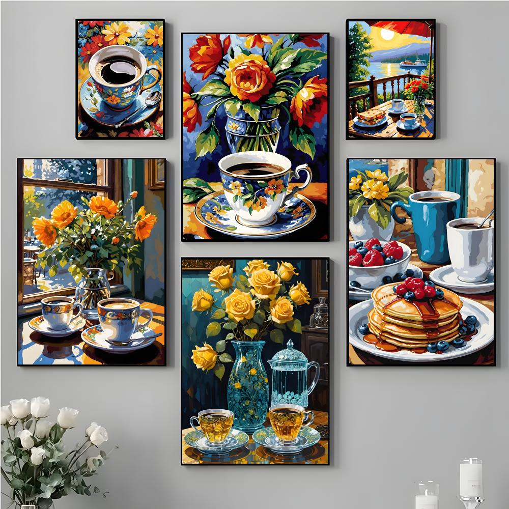 Art Afternoon tea coffee cup P - Coffee Tea Poster 评论和价格