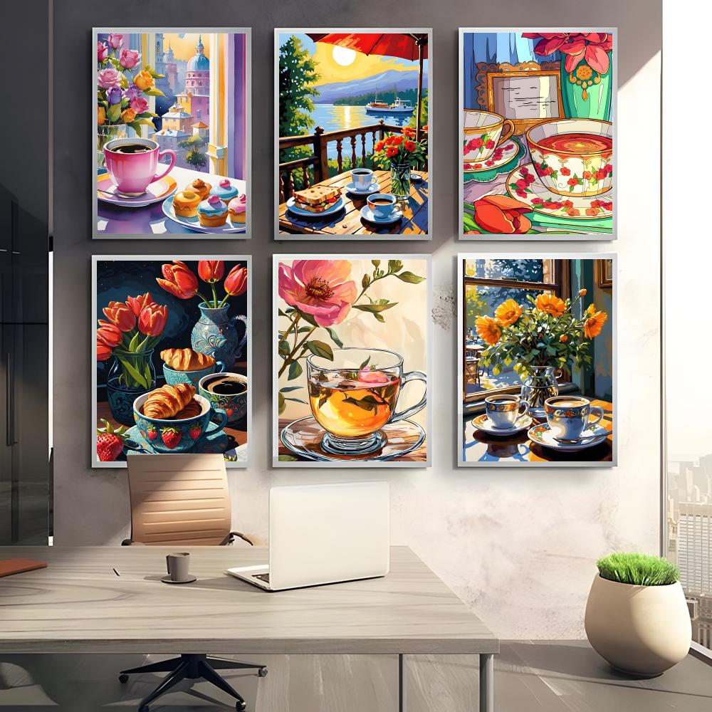 Sweet Cozy Delicate Art A-Afte - Coffee Tea Poster 评论和价格