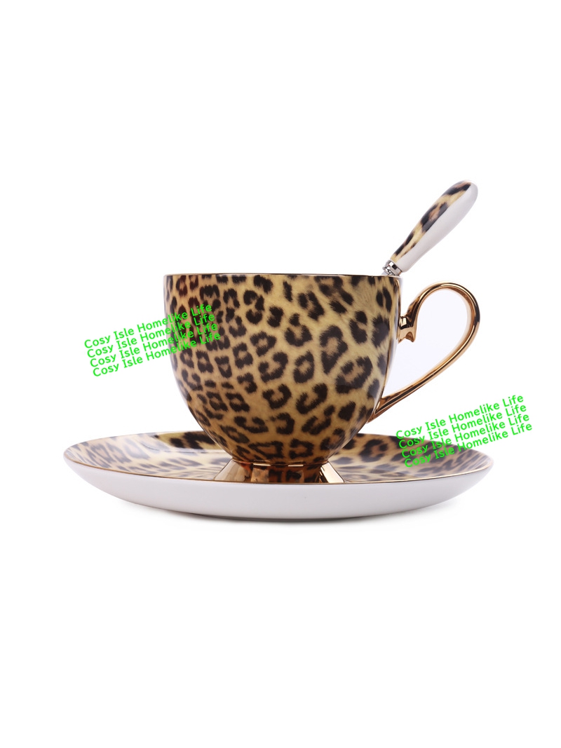 Gold Color Bone China Leopard  - Coffee Tea Festival 评论和价格