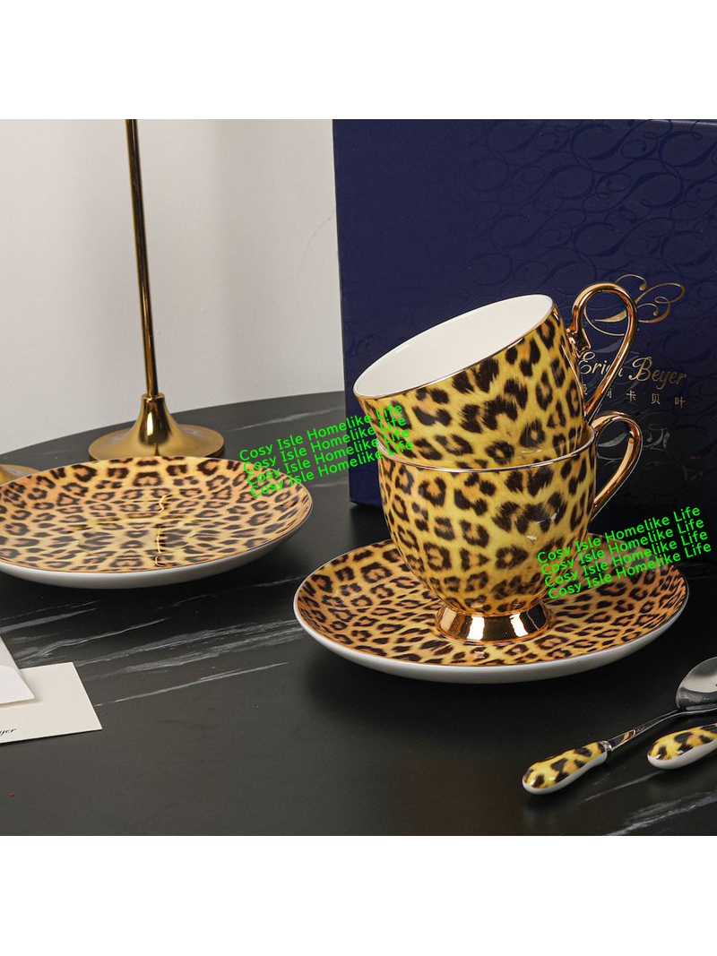 Gold Color Bone China Leopard  - Coffee Tea Festival 评论和价格