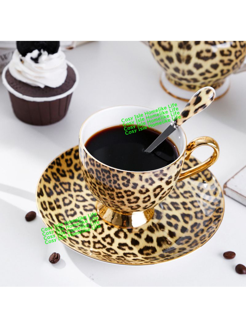 Gold Color Bone China Leopard  - Coffee Tea Festival 评论和价格