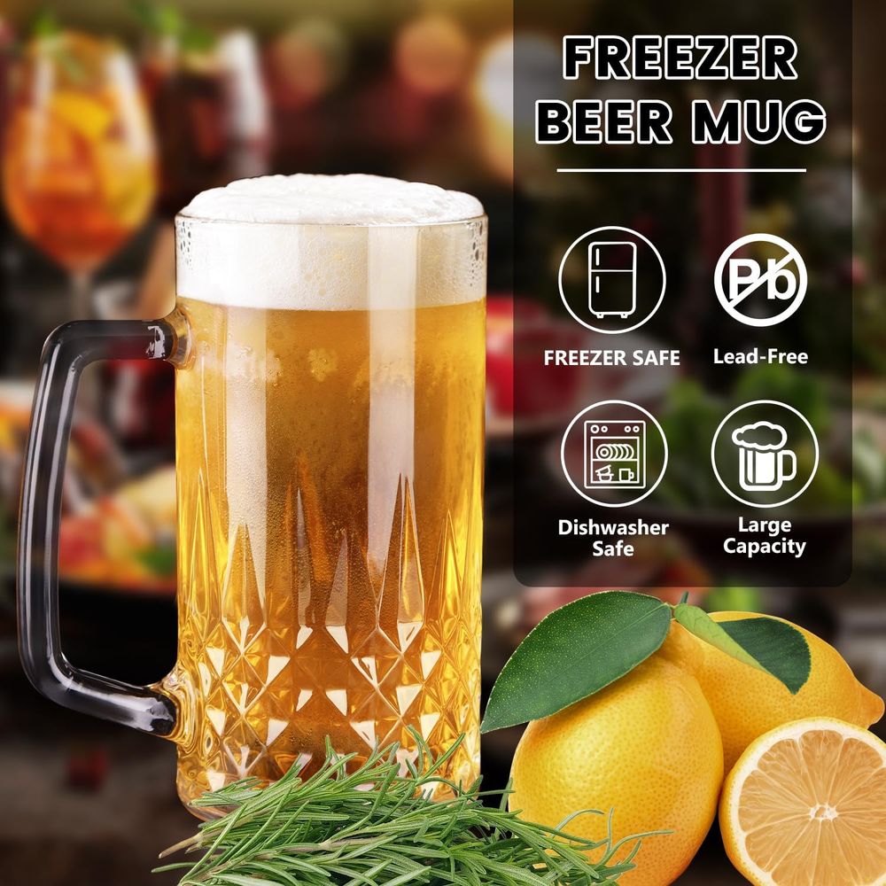 20 oz Heavy Glass Mugs Set of  - Coffee Tea Gift 评论和价格