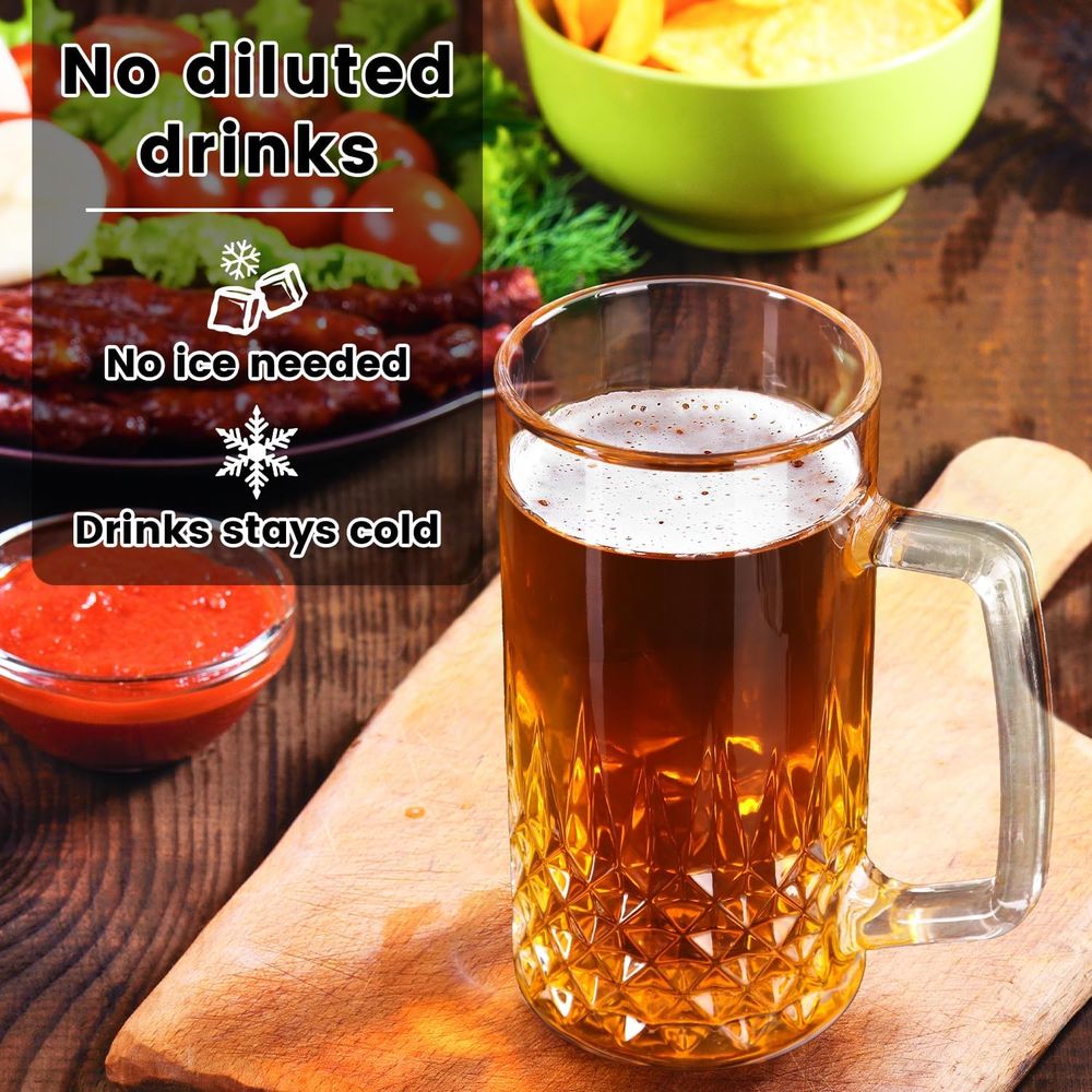 20 oz Heavy Glass Mugs Set of  - Coffee Tea Gift 评论和价格